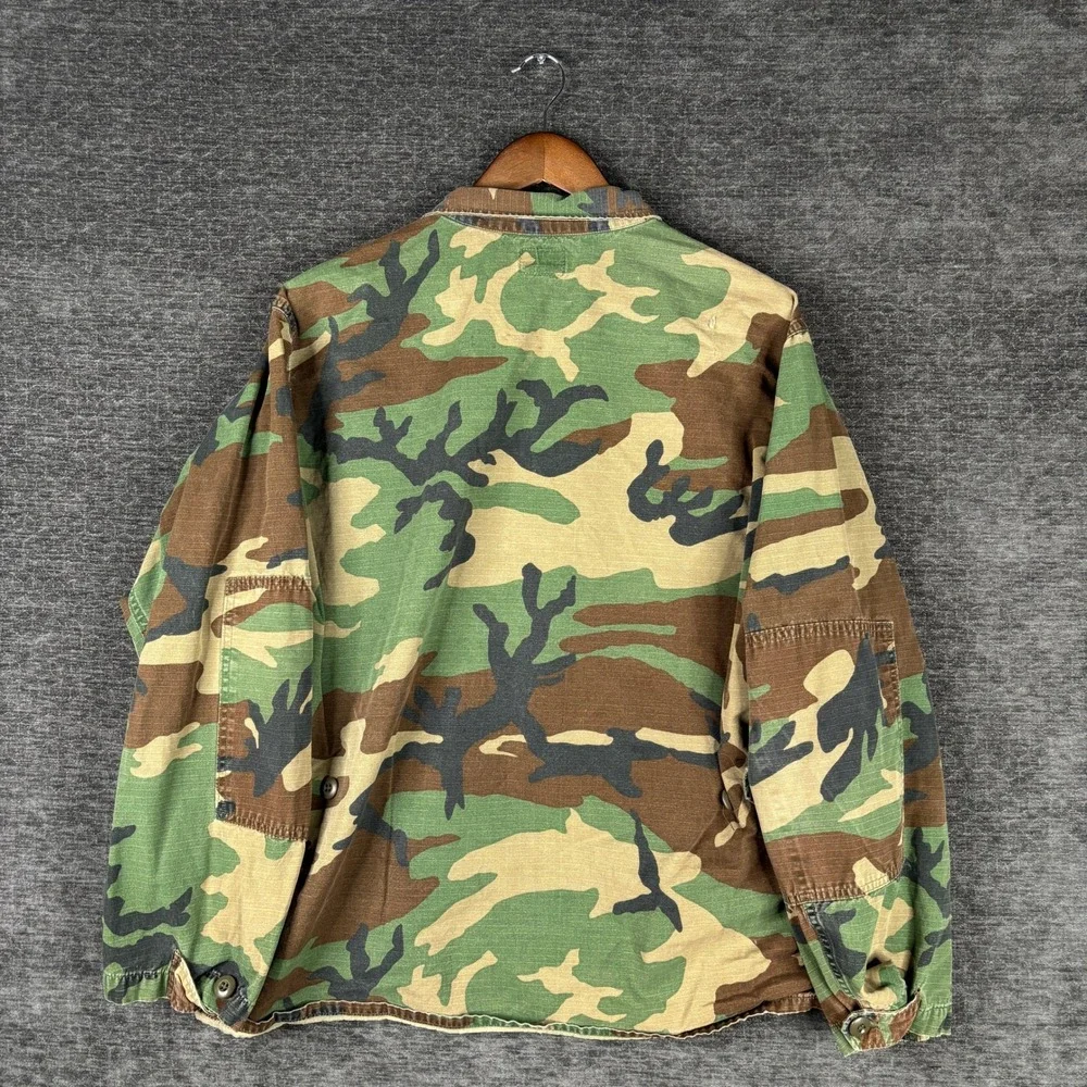US Military Woodland Camo BDU Field Jacket Ripstop Large Regular Utility Work
